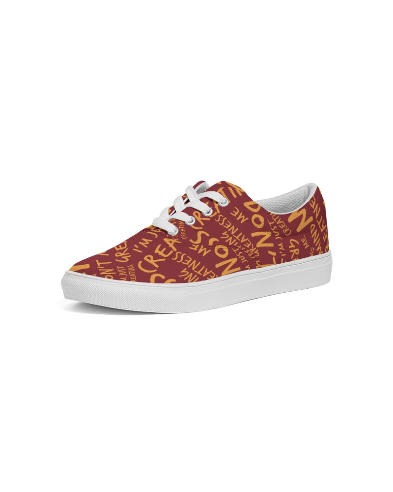 Burgundy & Gold Men's Canvas Shoe