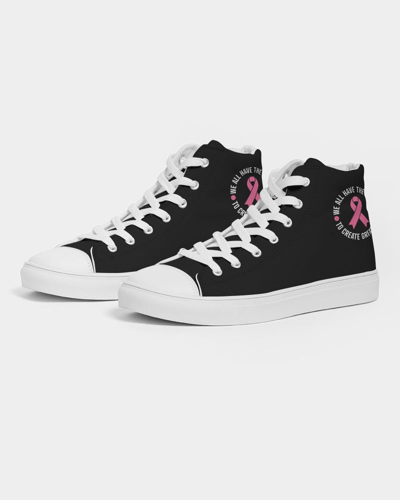 We All Have the Power ... Breast Cancer Awareness Women's Hightop Canvas Shoe