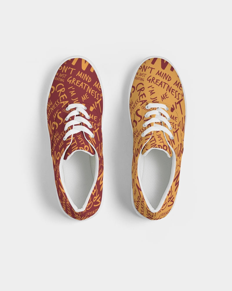 Burgundy & Gold Women's Canvas Shoe