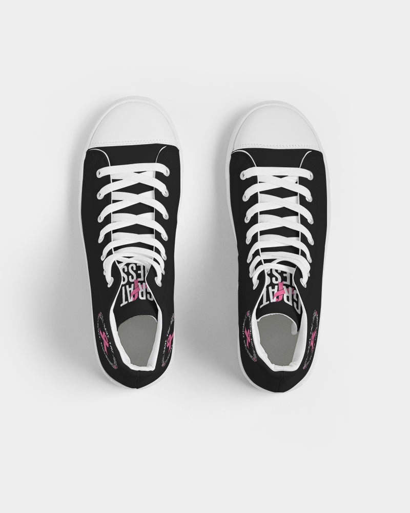 We All Have the Power ... Breast Cancer Awareness Men's Hightop Canvas Shoe