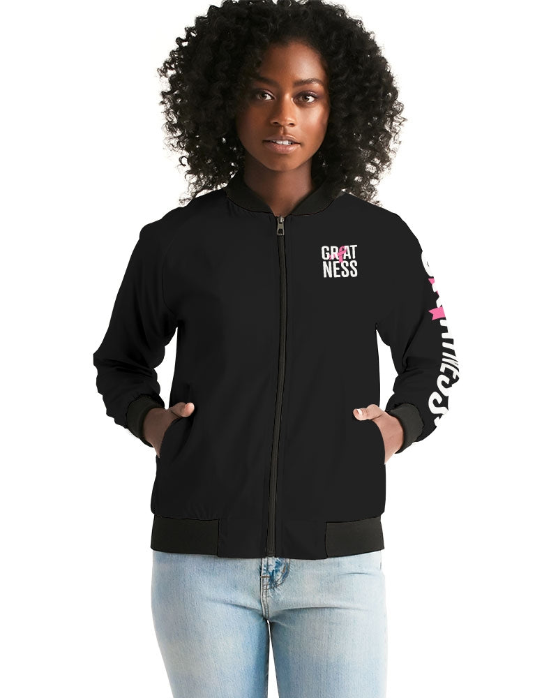 Greatness ... Breast Cancer Awareness Women's Bomber Jacket