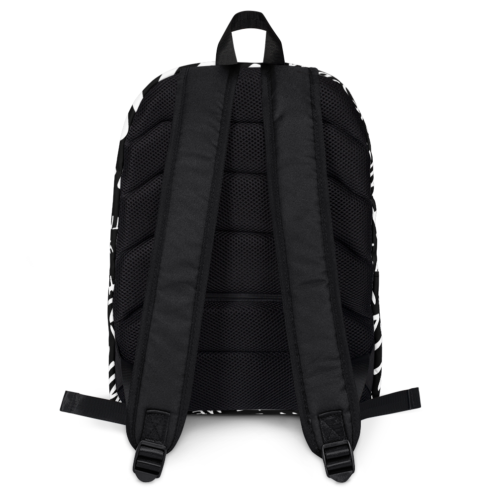 Black and White Front Pocket Backpack