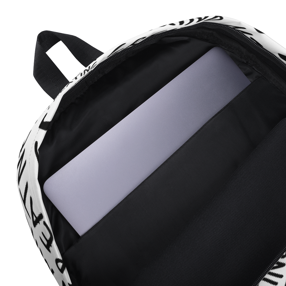 White and Black Backpack