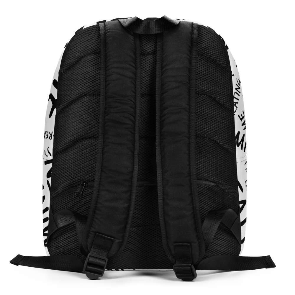 White and Black Backpack