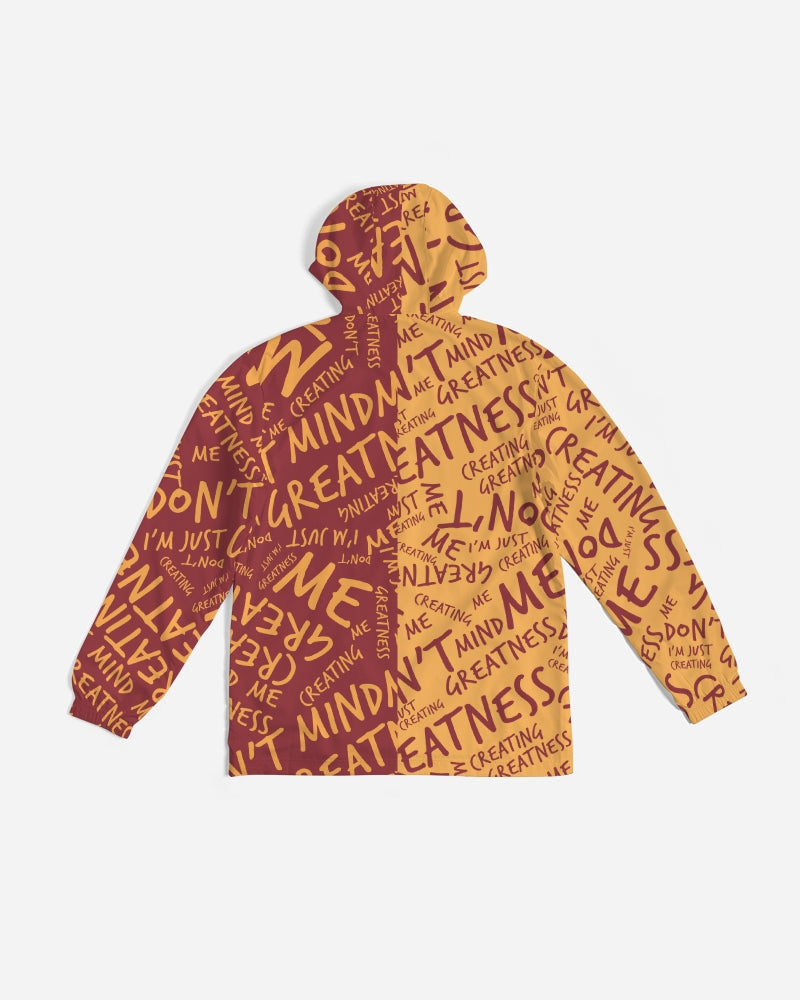 Burgundy and Gold Unisex Windbreaker